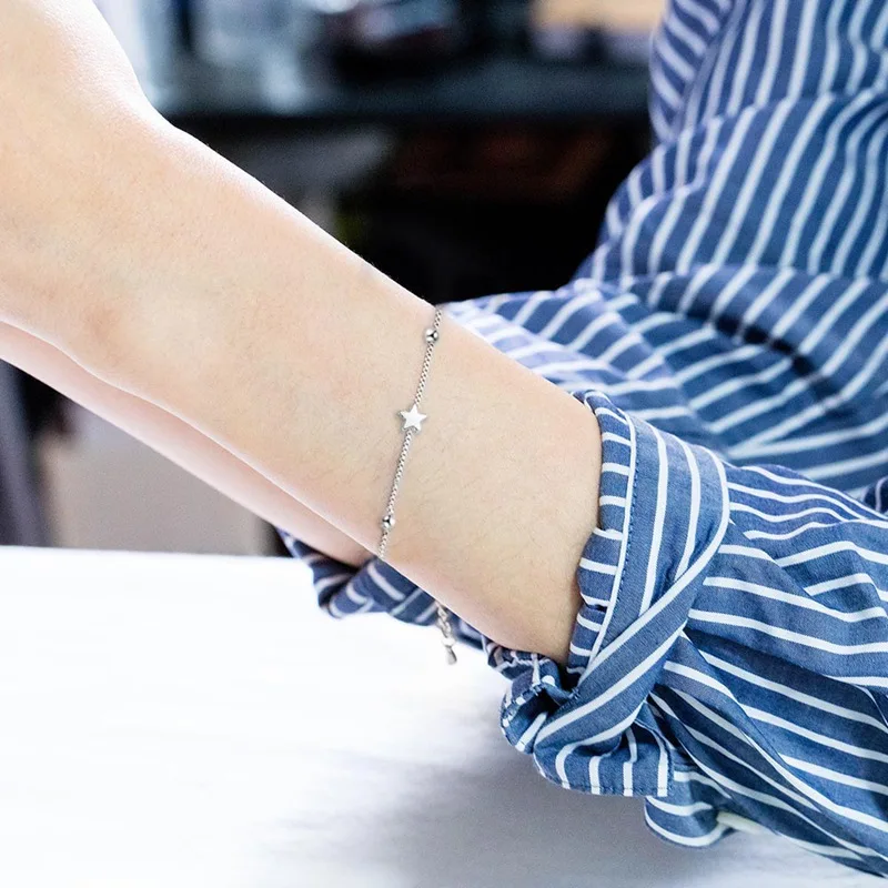 

Sugar Cube Bracelet Square Bracelet Pentagram Cube Silver Plated Bracelet For Women Daily Party Jewelry