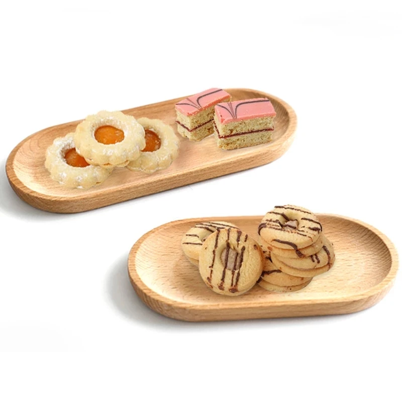 

Solid Wooden Pan Plates Table Fruit Dishes Saucer Tea Trays Dessert Dinner Bread Wood Storages