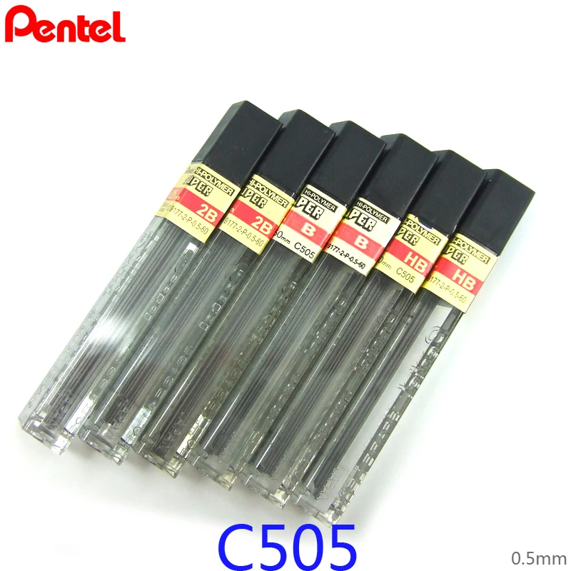 

Pentel C505 супервысокополимерные карандаши, механический карандаш, свинцовый стержень 0,5 мм 2H HB B 2B