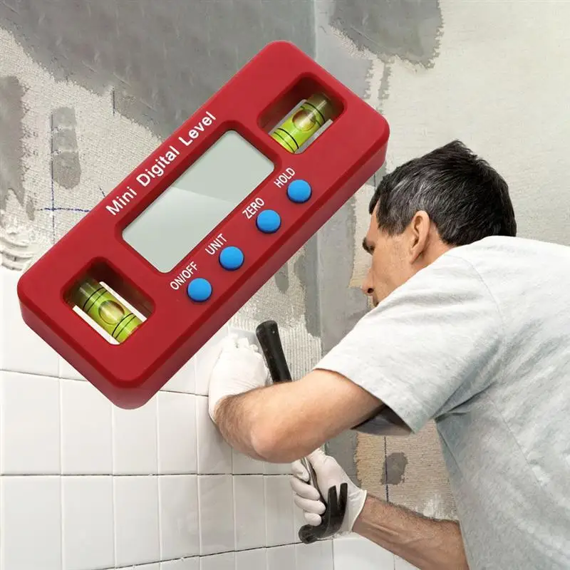 

100 мм Сильный магнитный уровень, угловая линейка, электронный цифровой спиртовой уровень, инструмент, инклинометр, миниатюрный измерительн...