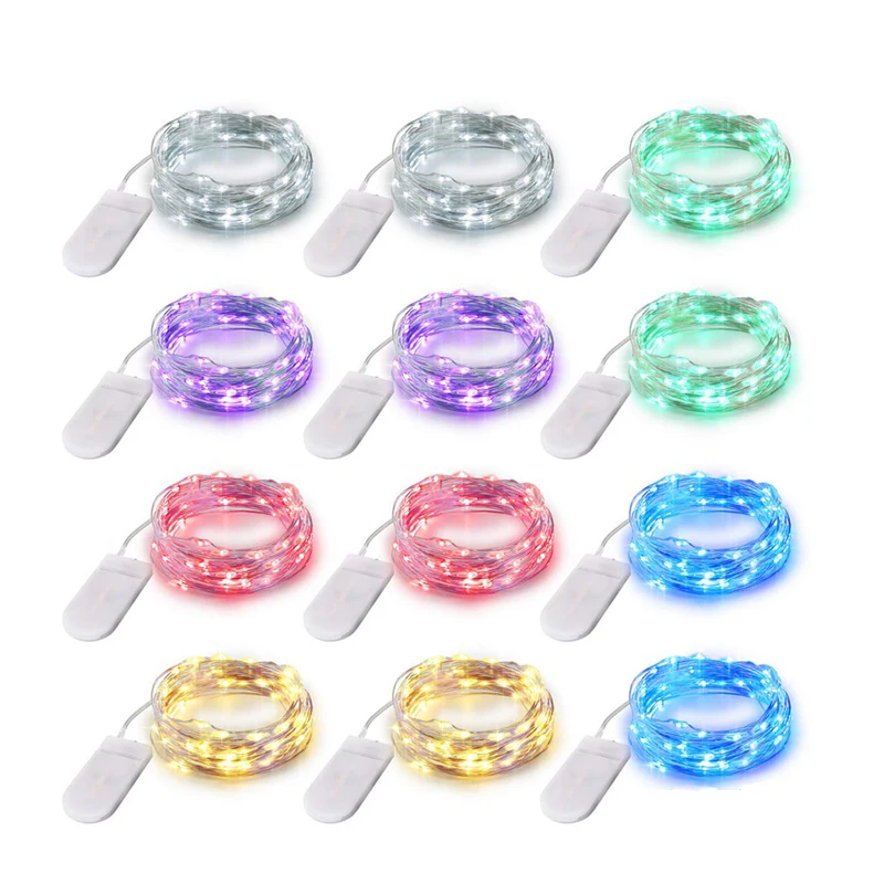 Светодиодная гирлянда с медным проводом праздничное освещение на батарейках для