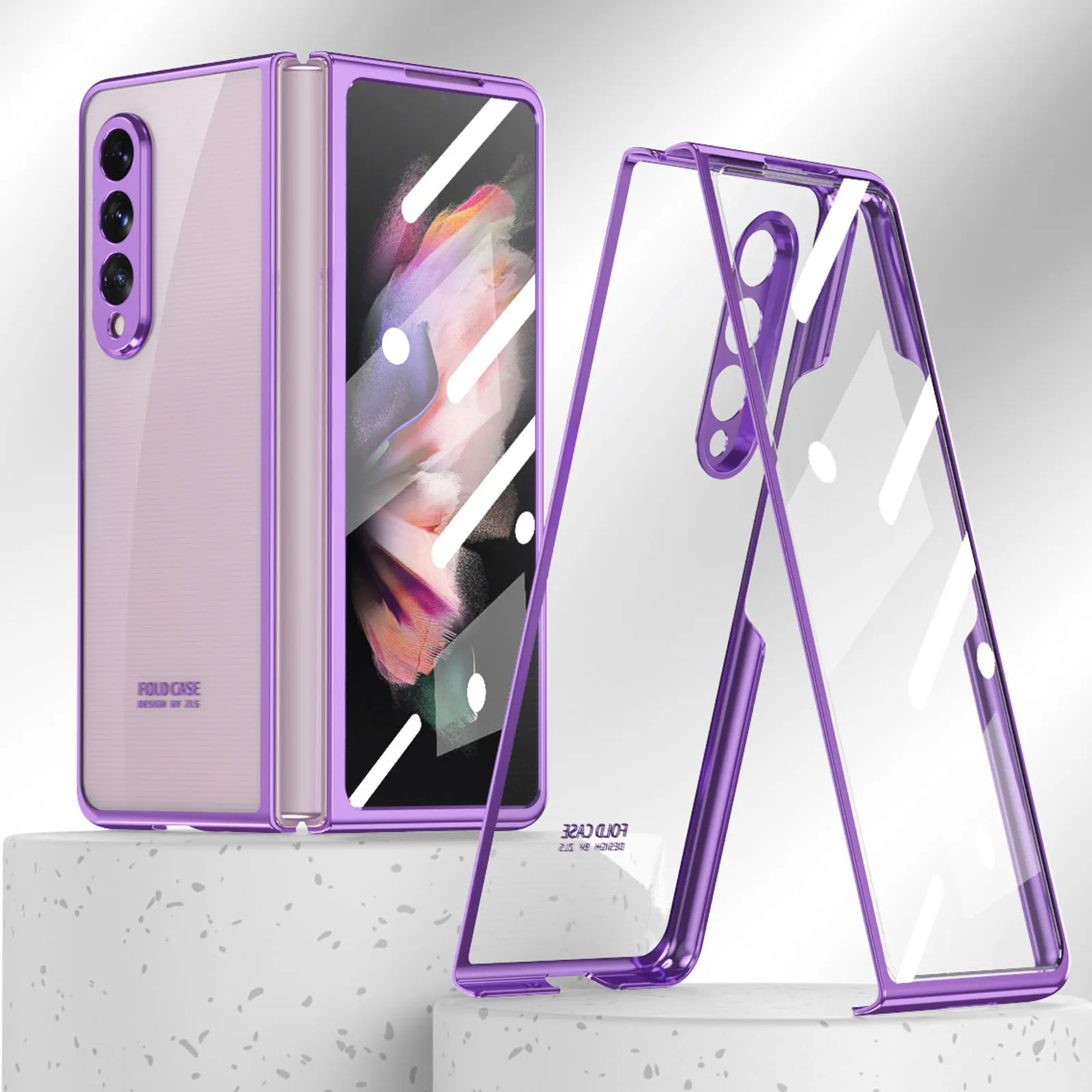 

Прозрачный чехол для Samsung Galaxy Z, Складывающийся в 3 раза, задний Чехол с рамкой из закаленного стекла, Ультратонкий защитный противоударный ч...