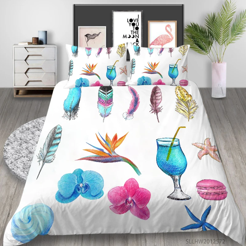 

Milsleep 3D Bedding Set Queen Size Duvet Cover Set Cats Flowers Modern Home Bed Set Pillowcase 2/3 Pcs Bed Gift Dropship