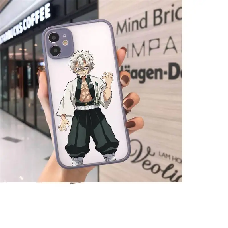 

Anime Demon Slayer Phone Cases Matte Transparent for iPhone 7 8 11 12 s mini pro X XS XR MAX Plus cover funda