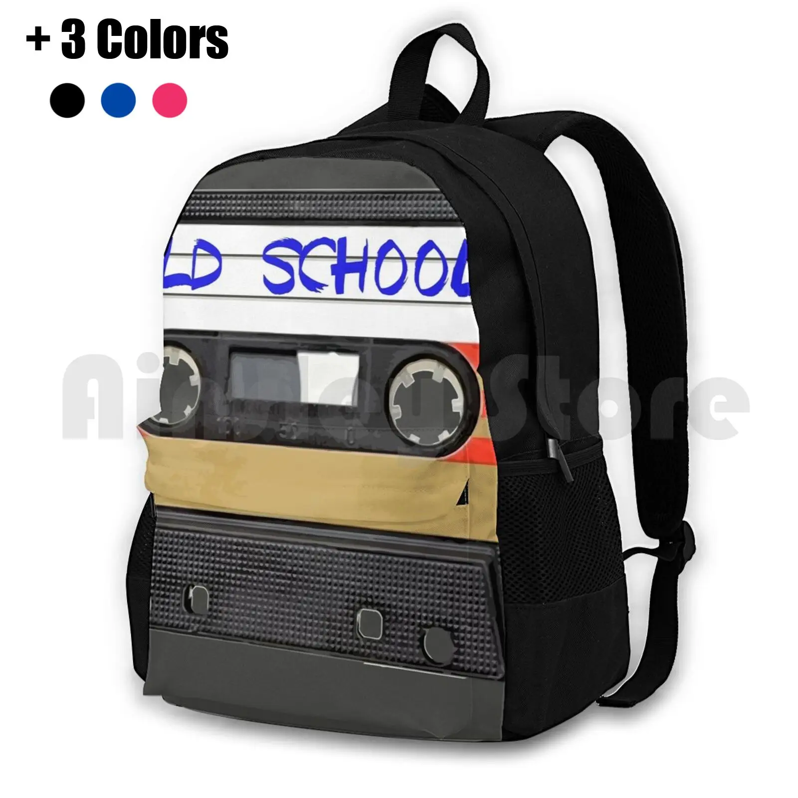 

Old School Music Outdoor Hiking Backpack Waterproof Camping Travel Music Tape Cassette Vinyl Classic Hip Hop Hiphop Rap Rapper