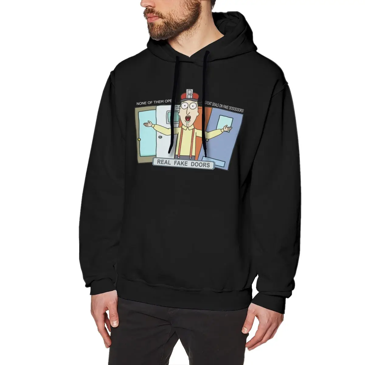 

Graphic Real Fake Doors Hoodies Popular Streetwear For Man Popular Hip hop Casual long sleeve