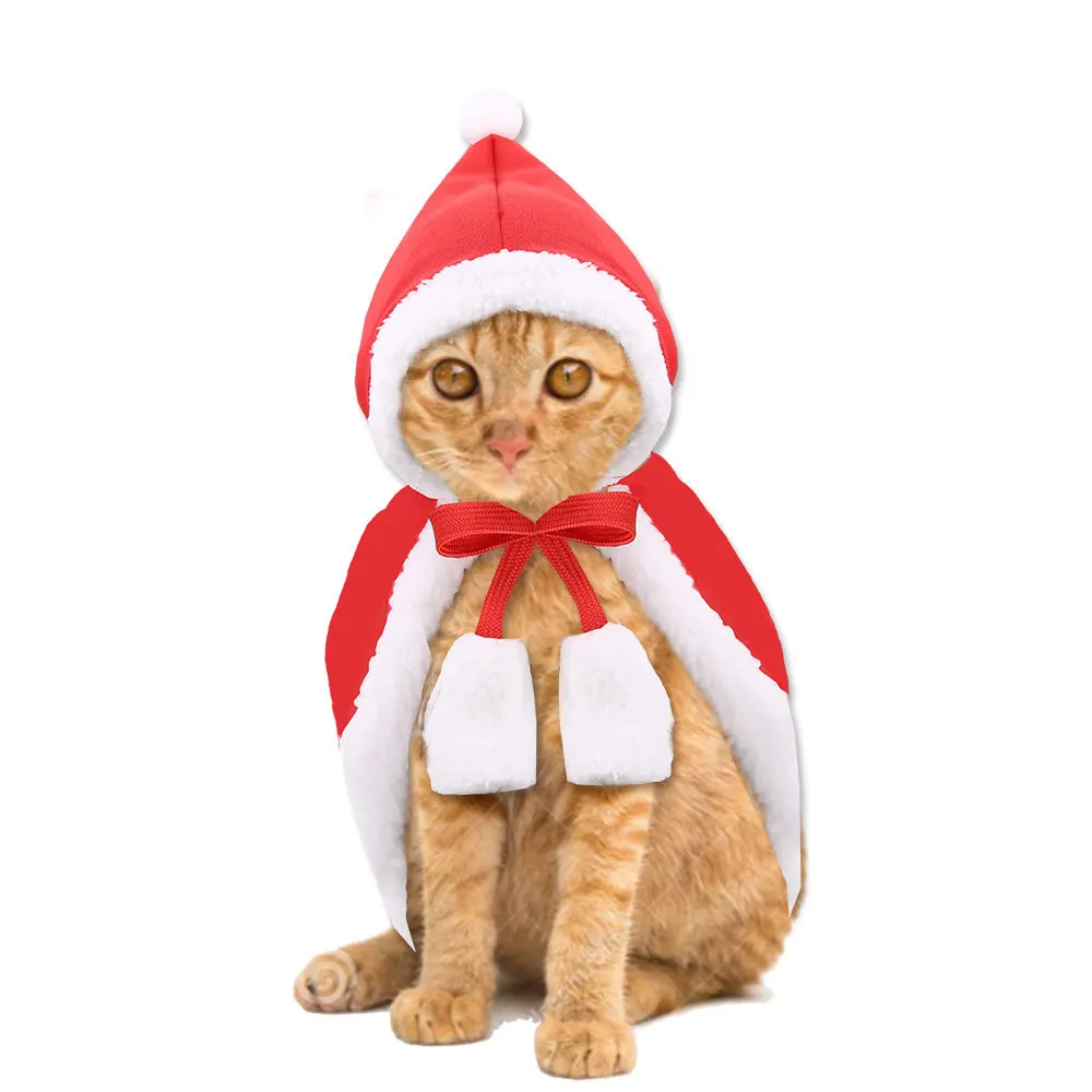 Christmas cloak dog clothes autumn and winter new cat accessories pet clothing cat Christmas cloak pet supplies