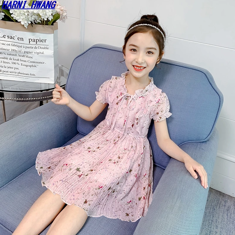 

Girls Dress Summer Bowknot Children Dress Princess Tulle Chiffon Lace Girl Petal Sleeve Plus Size Dresses Kids Clothes Girls