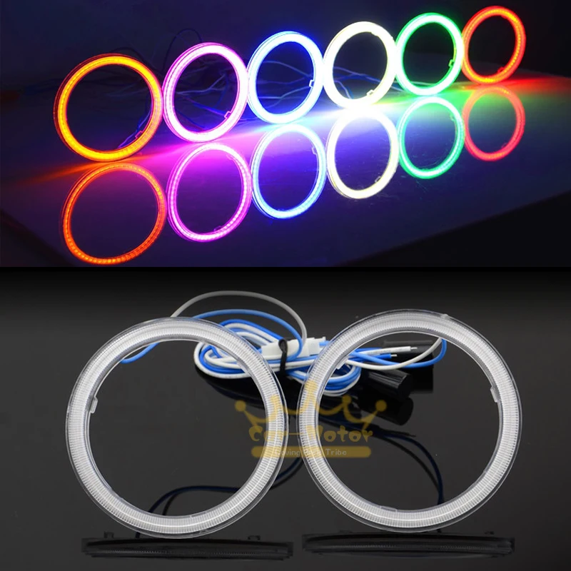 

2x 117-LEDs Car Auto Motorcycle 100mm Cob Angel Eyes Halo Rings DRL Fog Headlight Decorative Light 6 Colors Universal (0191)