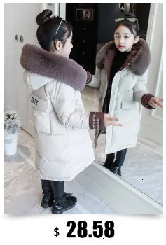 30 degrees Children Baby girl clothing Winter Thicken Parka Kids Faux Fur Hooded Coat Plus velvet Jackets clothes snowsuit