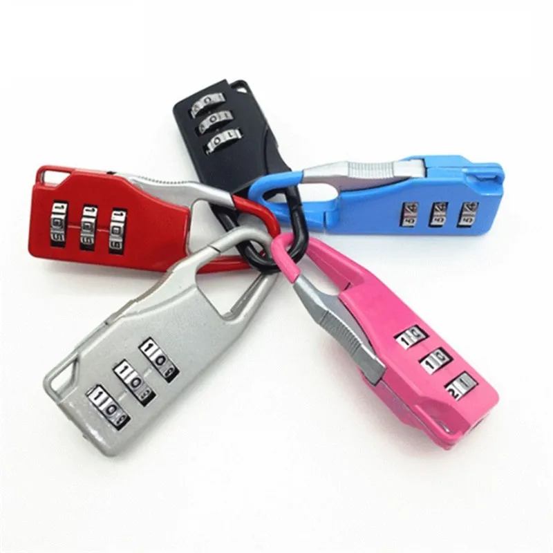 1pc 3 Dial Digit Password Combination Padlock Suitcase Luggage Metal Code Lock Mini Coded Keyed Anti-Theft Cupboard Cabinet |