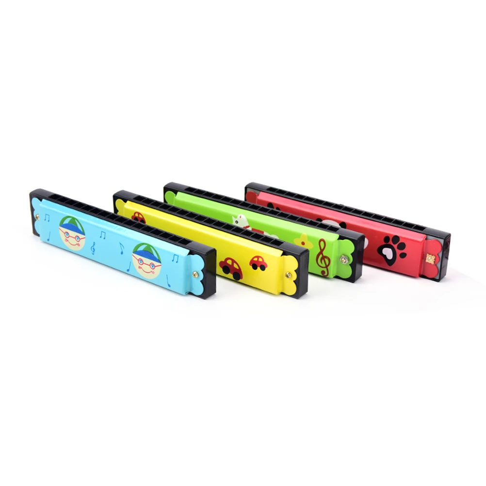 

Music Teaching Tools Wooden 16-hole Harmonica Kids Children Musical Instrument Educational Toy Random Pattern