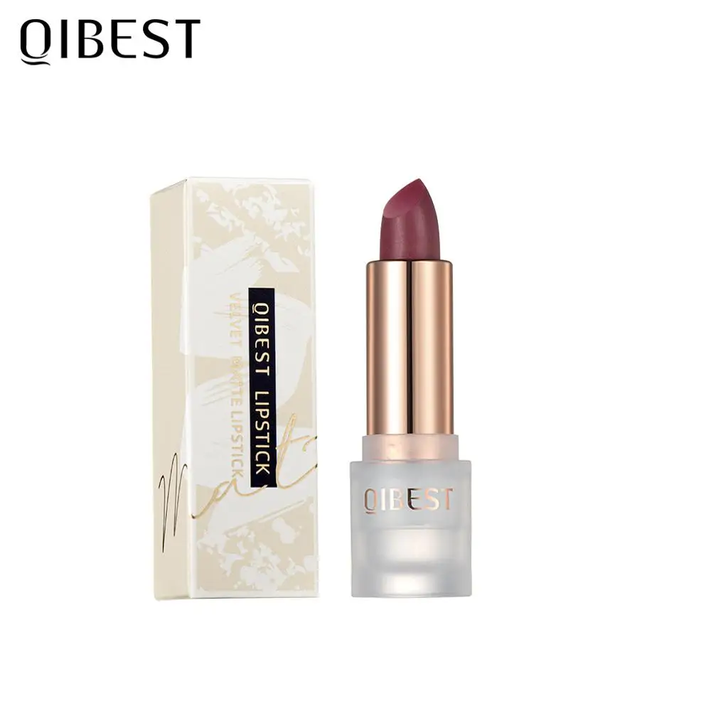 

QIBEST Matte Lipstick Lip Makeup Nude Lip Stick 11 Colors Waterproof Velvet Women Cosmetics Long Lasting Lipstick