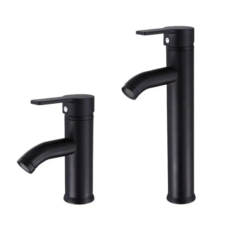 

Single Handle Bathroom Basin Faucets Cold/Hot Mixer Basin Sink Tap Black L4MB