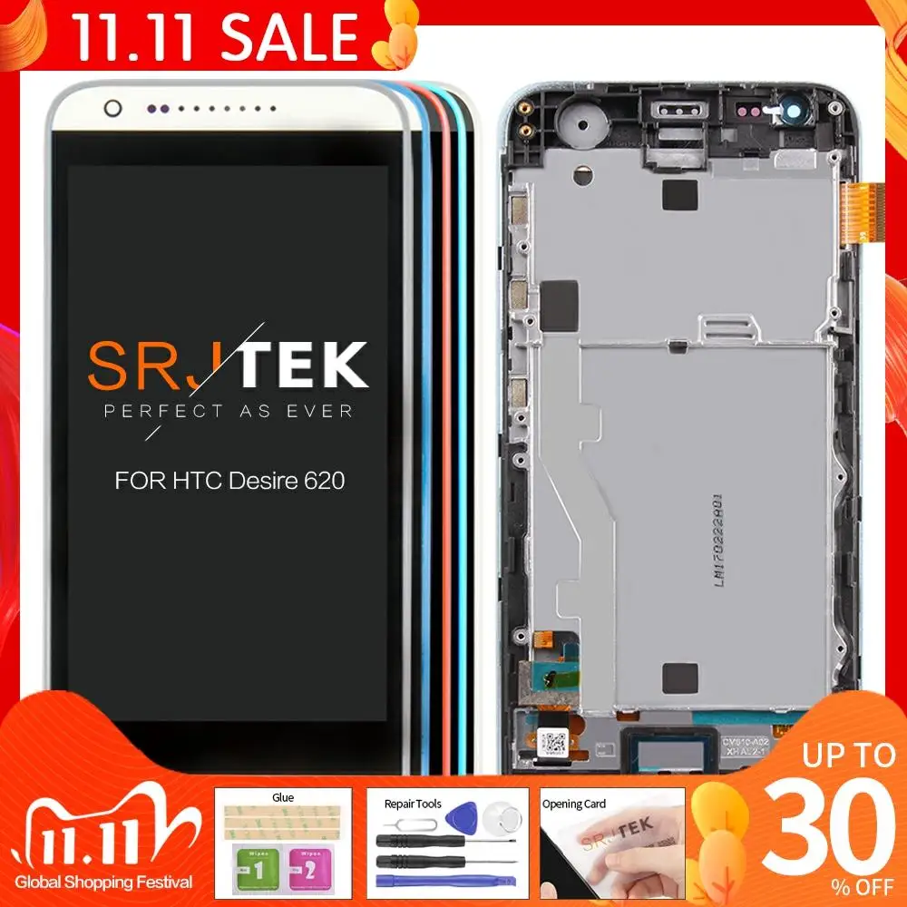 

Tested 5.0'' 1280x720 Super LCD For HTC Desire 620 LCD Display 620U 620T Touch Screen Digitizer Replacement Parts