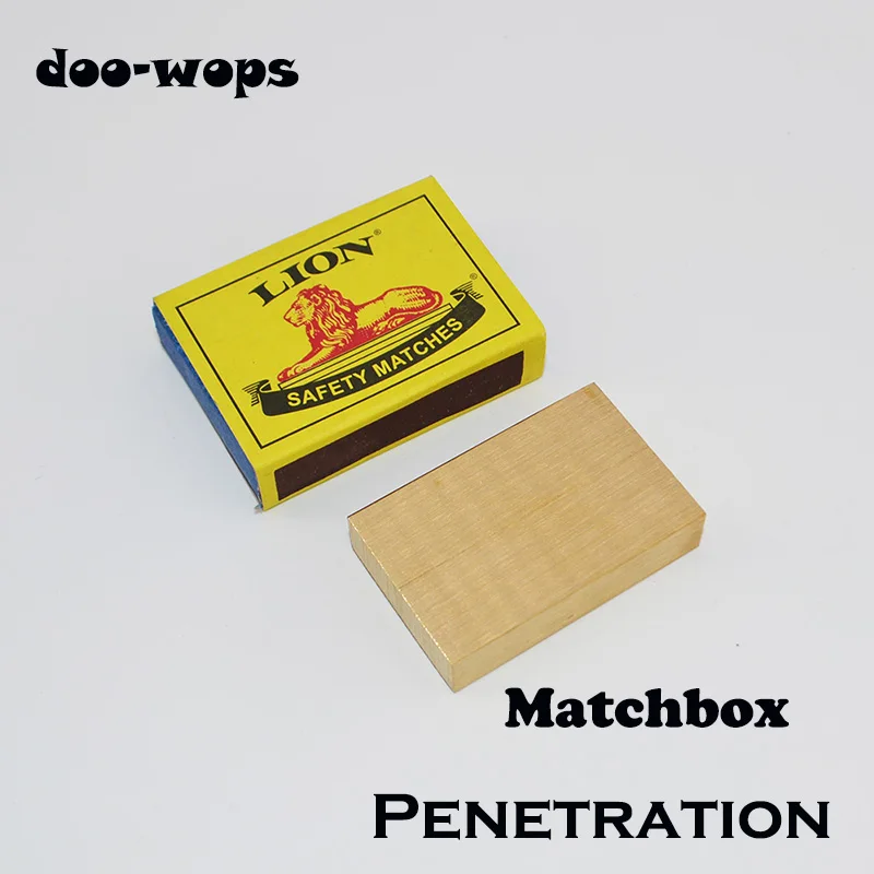 Волшебные трюки Matchbox проникающие иглой через латунный блок магический маг