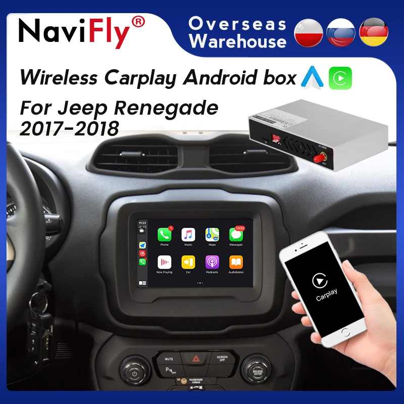 Apple Carplay Box беспроводной для Jeep Renegade 2017-2018 Поддержка оригинального 7 / 8 экрана Mirror