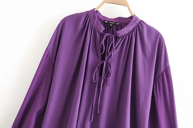 Женская блузка с длинным рукавом и круглым вырезом осень 2020 | одежда