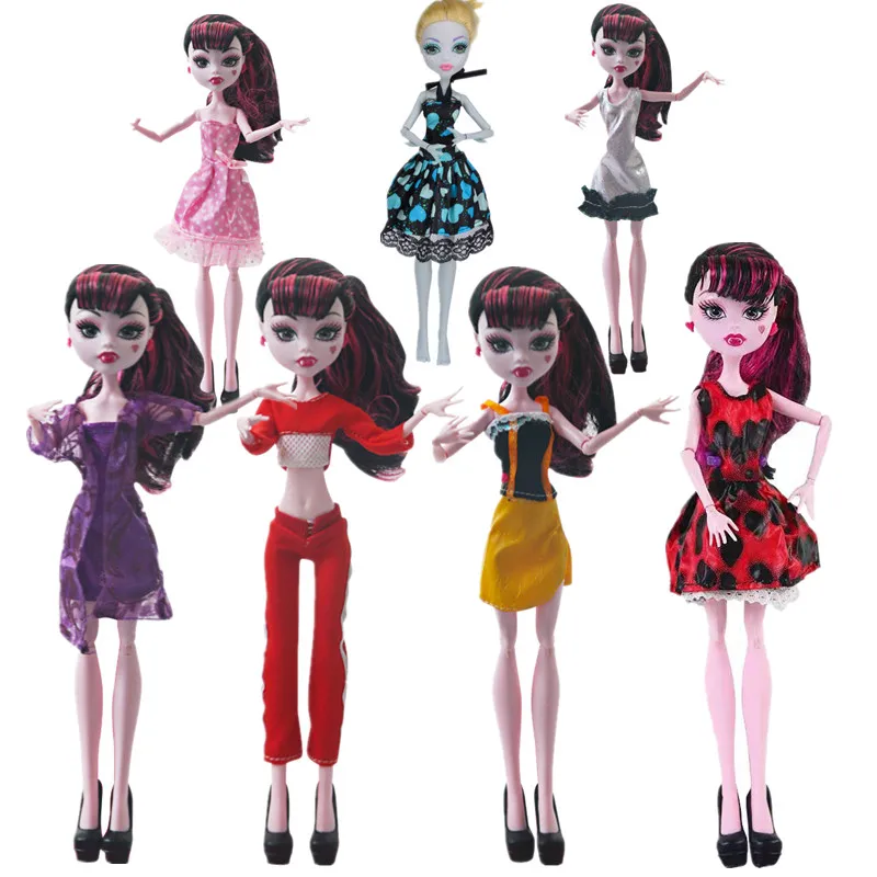 

1/6 Fashion Doll Outfits For Monster High Clothes Top Pants Trousers Dress For Bratz Soft Casual Wear Kids Dollhouse Toy Gifts