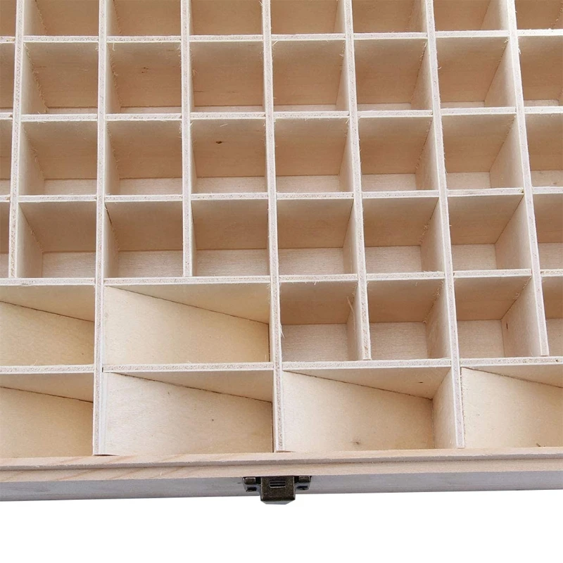 

74 Grid Wooden Essential Oil Box Essential Oil Storage Box Solid Gift Box Dropshipping