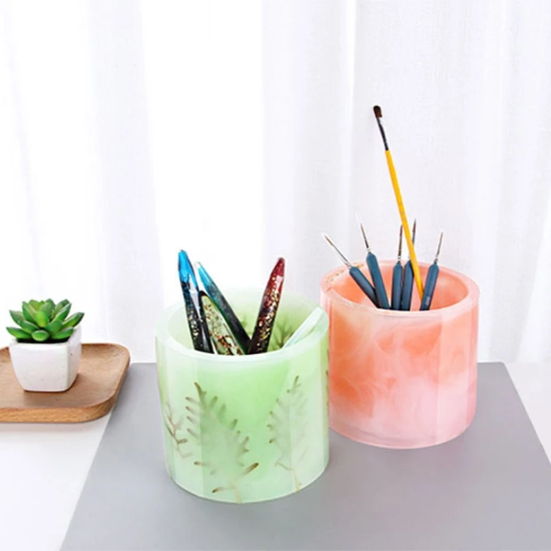 

Succulent Plant Pot Silicone Mould Pen Holder Epoxy Resin Mold DIY Crafts Home Decorations Ornaments Casting Tool