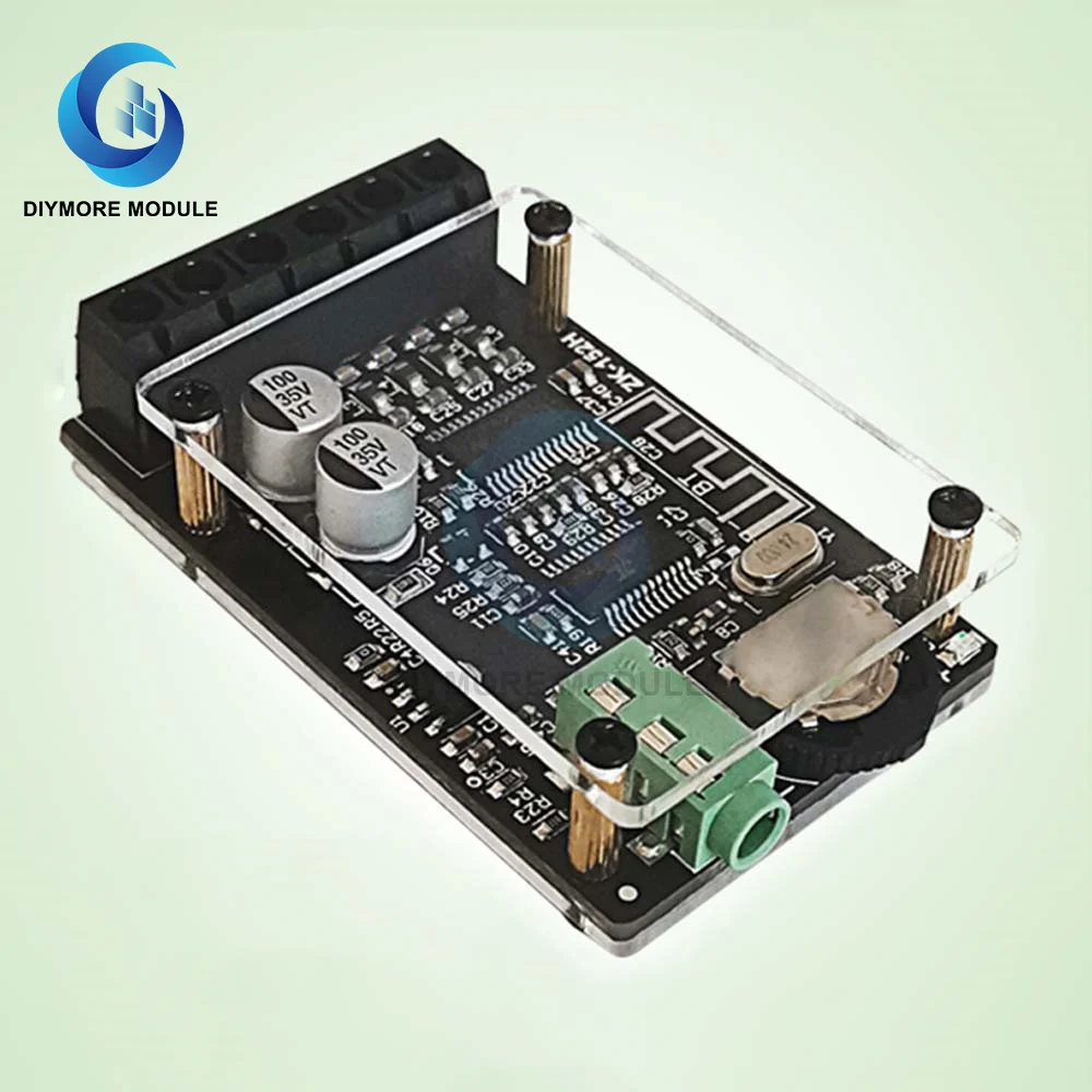 ZK-152H TPA3110D2 Bluetooth 5 0 Плата усилителя 15 Вт + 2 каналов стерео аудио с AUX разъемом чехол