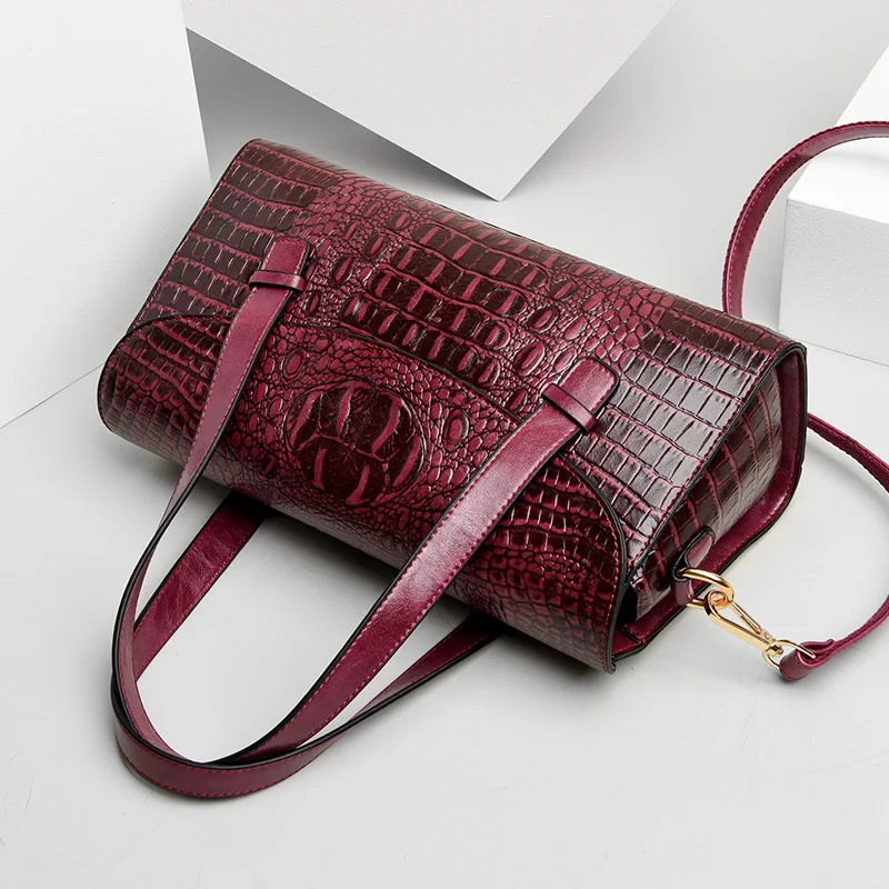 

2021 New Designer Handbags High Quality Alligator Soft Leather Shoulder Crossbody Bags For Women Luxury Female Trend Tote Bag