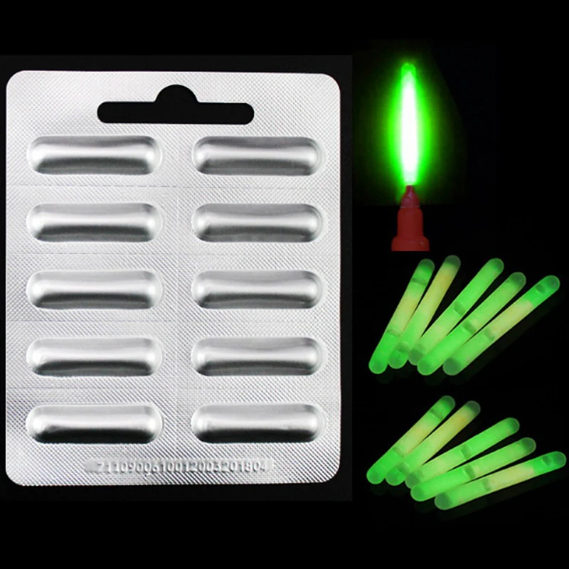 

10pcs Night Fishing Luminous Float Fluorescent Light Stick Rod Multi-Color Lights Dark Glow Stick