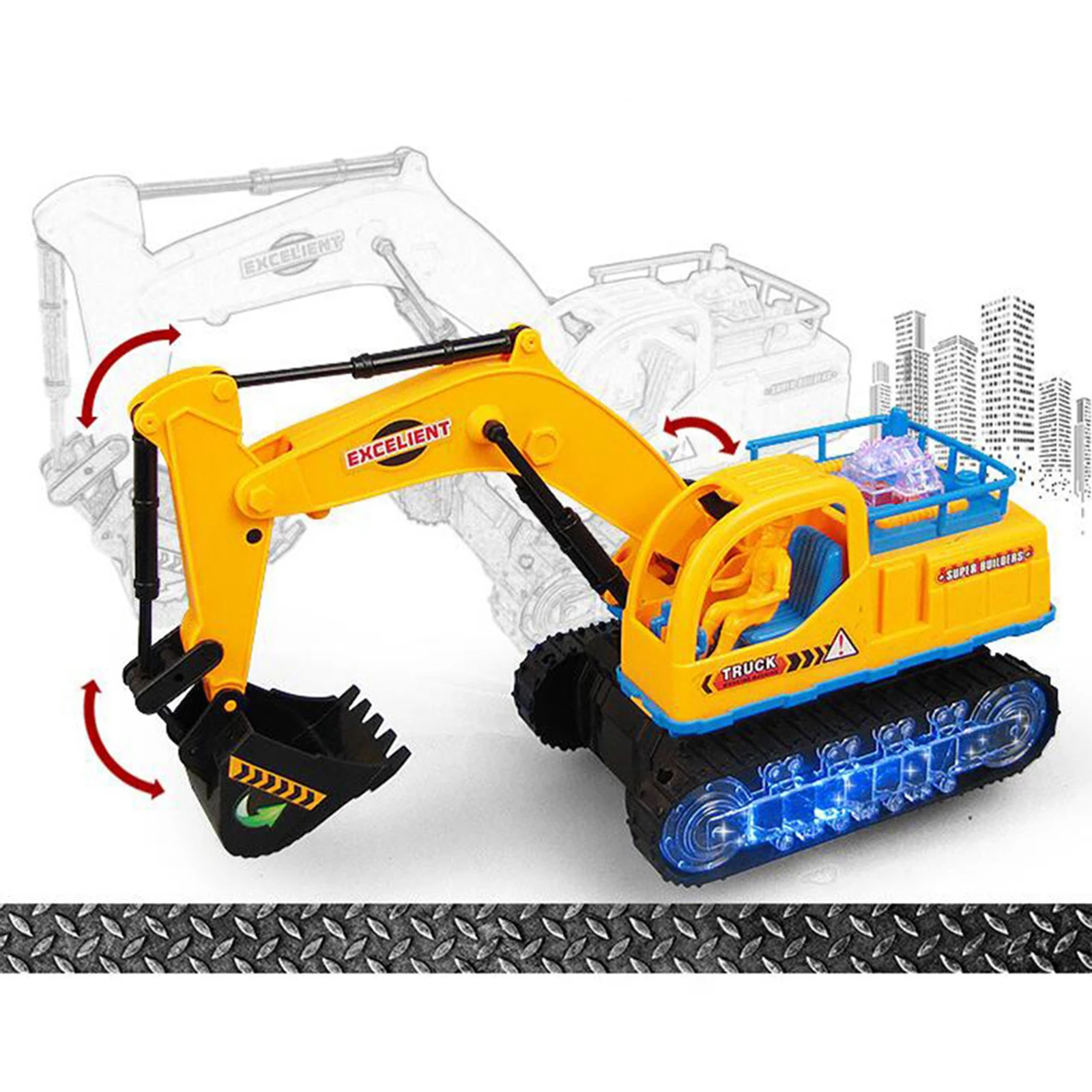 

Kids Children Funny LED Electric Excavator Digging Truck Engineering Car Toy
