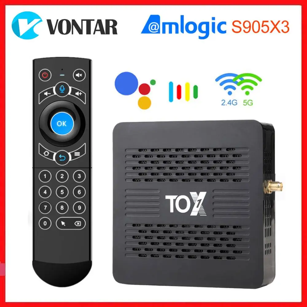 ТВ бокс Vontar 5G Wi Fi TOX1 Android 9 0 Amlogic S905X3 4 Гб ОЗУ 32 ПЗУ BT 1000 м 4K HD медиаплеер приставка