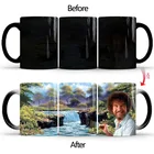 Термокружка Bob Ross с добавлением кофе или чая и счастливой небольшой пейзаж появляется 350 мл керамическая чашка для чая с молоком лучший подарок для друга