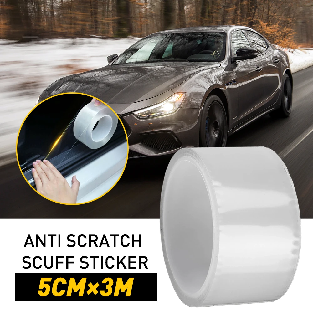 

5CM*3M Car Stickers Door Edge Protector Vinyl Wrap Car Door Sill Sticker Anti Scratch Strip Transparent Film Protection Style