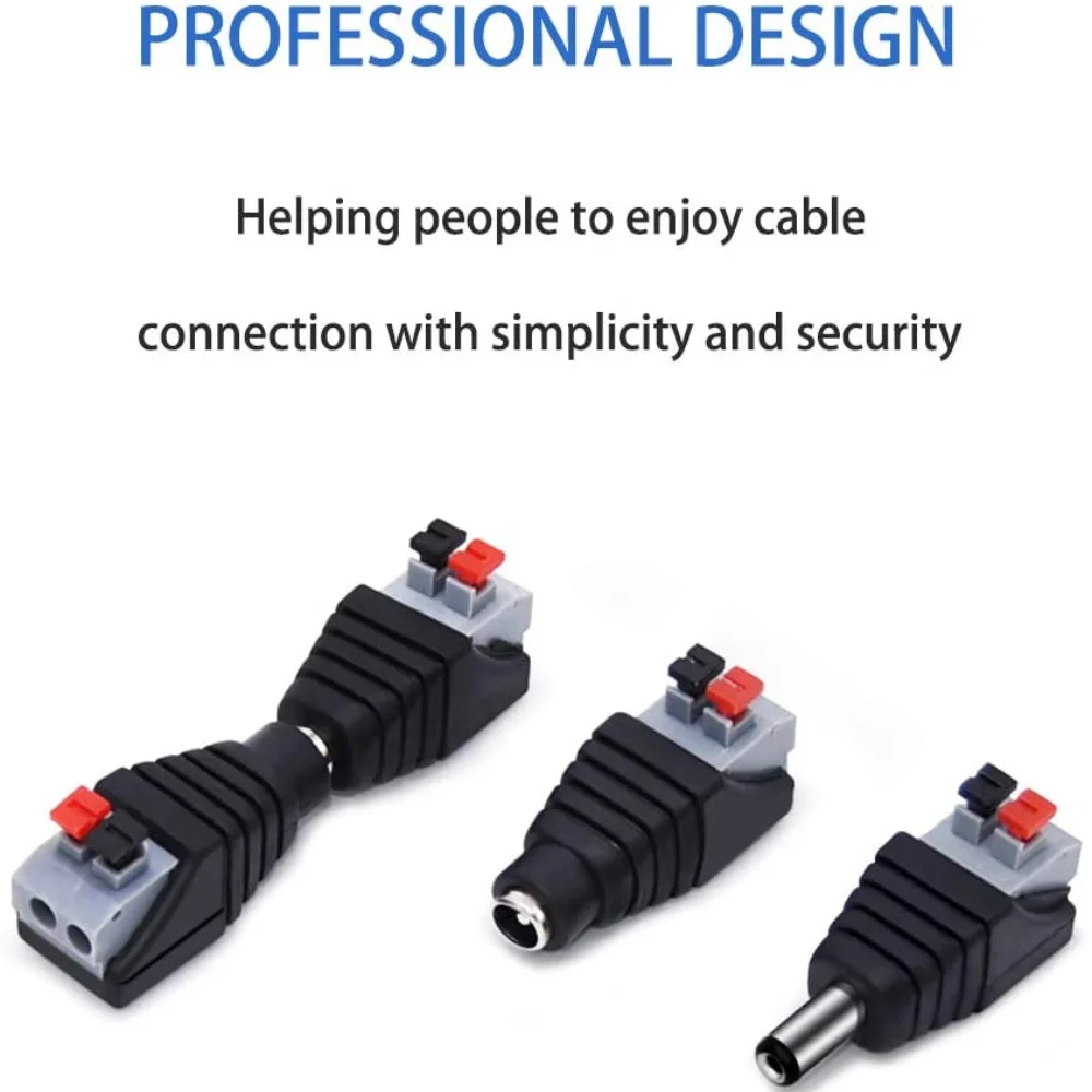 

3 5 10PCS DC Male Female Connector Power Male 12V Cable Adapter Female DC Power Plug Connector For LED Strip Light CCTV Camera