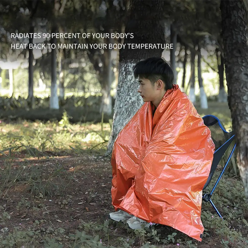 

Outdoor Warm Waterproof Emergency Sleeping Bag Emergency Kit With Camping Survival Bag Storage Blanket H9c0