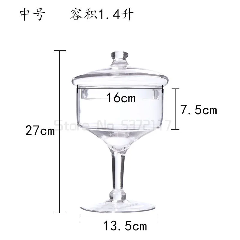 

European Style Tall Candy Jar Transparent Glass Cake Cover Wedding Dessert Table Kitchen Container Wedding Decoration Ornaments