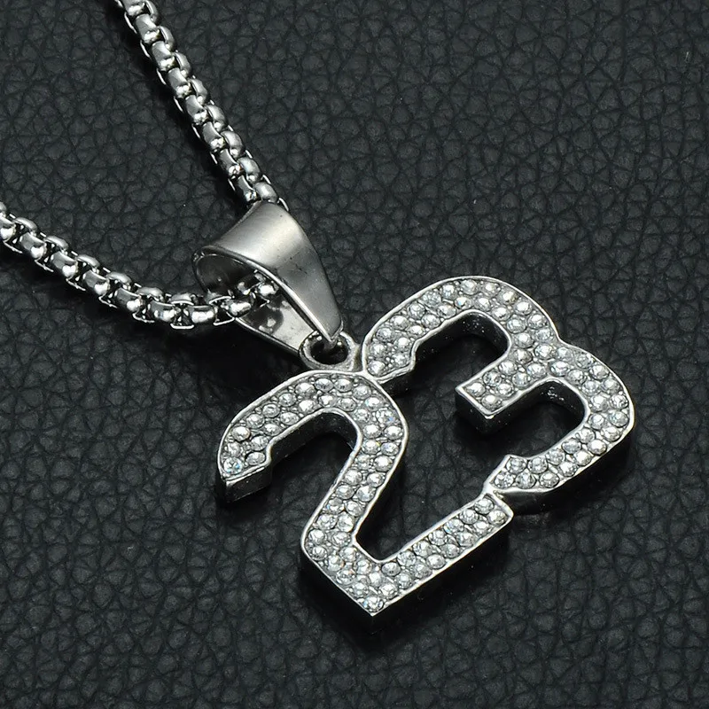 Модные хрустальные кулоны в стиле хип-хоп с надписью баскетбола № 23 ожерелья