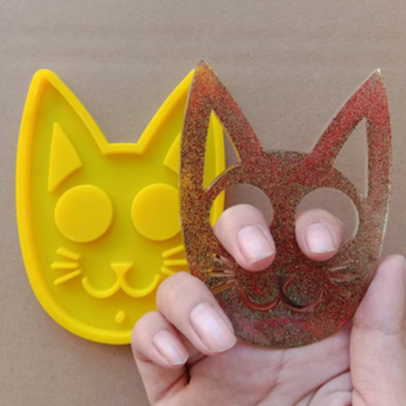 

Кристальная эпоксидная смола, форма брелок с котом кулон литье силиконовая форма «сделай сам» Ремесла брелок декорация ювелирные изделия и...