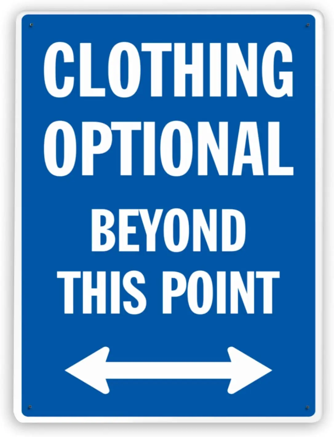 

7503 Warning Sign,Swimsuit Signs Clothing Optional Beyond This Point,Tin Aluminum Metal Decor Painting Traffic Warning Sign