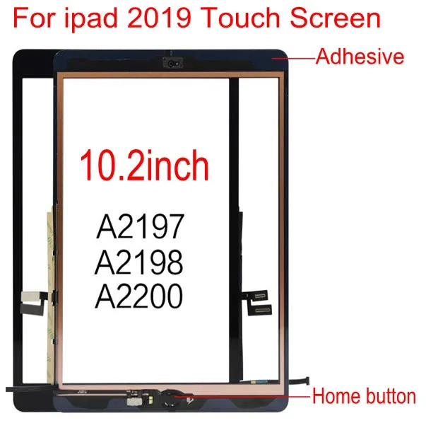 Дигитайзер сенсорного экрана 10 2 дюйма шт. внешнее стекло для iPad 7(2019) A2197 A2200 A2198