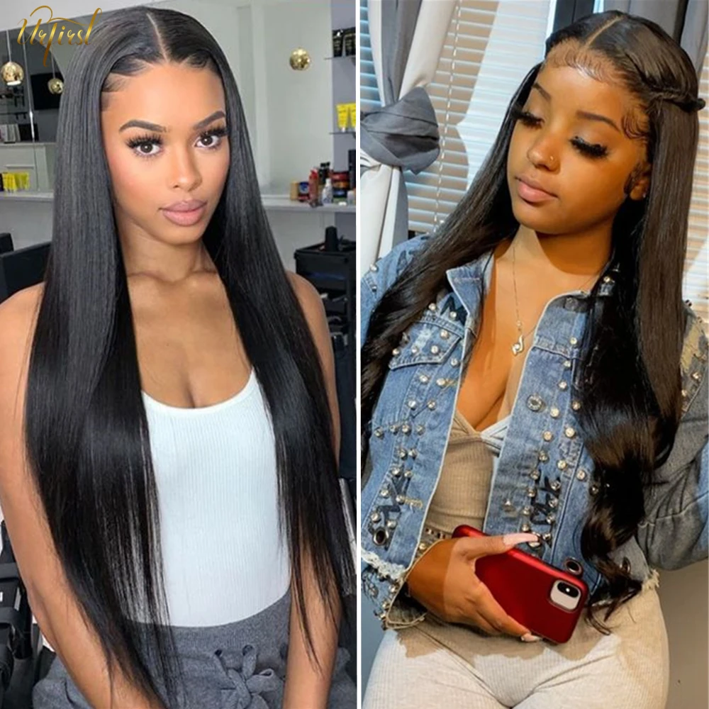 

Straight Lace Front Wigs Malaysian 4x4 Lace Closure Wig URFIRST Human Hair Wigs For Black Women Pre Plucked 180 Density Lace Wig