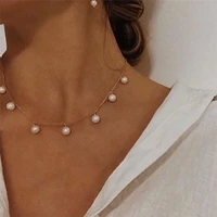 baroque classic design pearl lady neck chain necklace gold plated fashion cocktail party necklace for women wedding jewelry gift