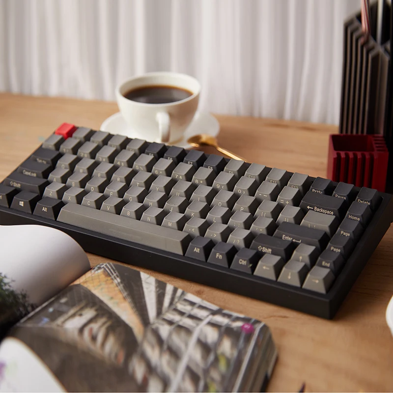 Keycool 84 ключей механическая клавиатура PBT клавиши вишня переключатель для ноутбука, проводной клавиатуры