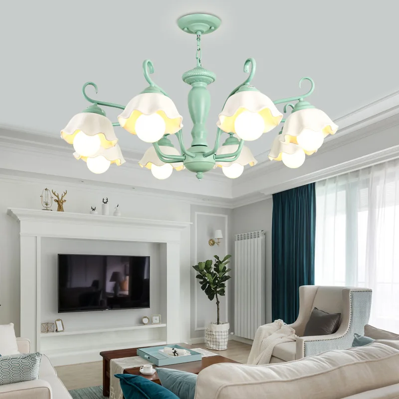 Artpad современный дачный цветочный абажур Hanglamp розовый зеленый белый скандинавский подвесной светильник для спальни гостиной Кабинета светодиодный