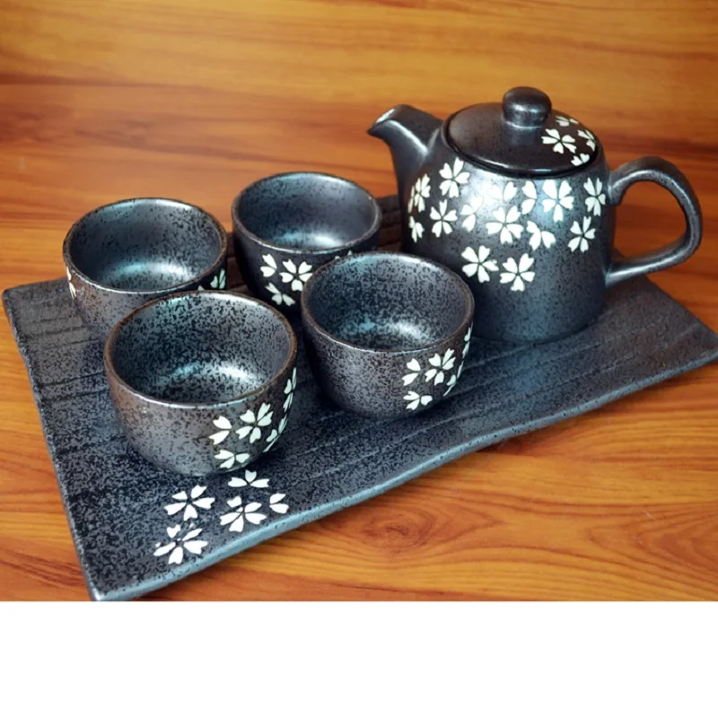 Горячий ветер и японского аниме белая вишня чай горшок чайный сервиз с