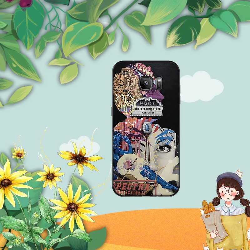 Сексуальные девушки в ретро цветах для Samsung Note 8 9 M10 M20 M30 S6 S7 Edge S8 S9 S10 PLUS TPU мягкий