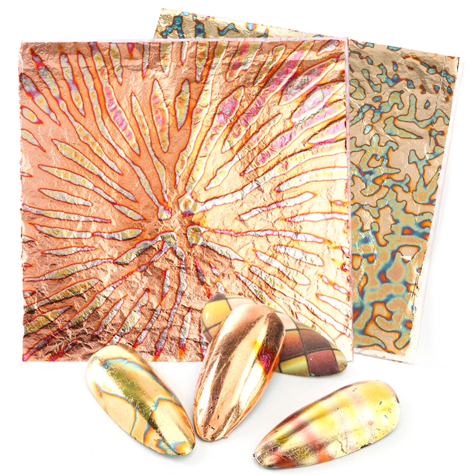 24 шт. бронзовая Золотая наклейка для дизайна ногтей в металлическом стиле фольга