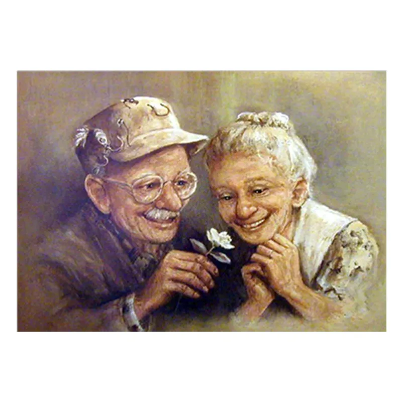 5D алмазная живопись сделай сам старики полный круг вышивка пары крестиком