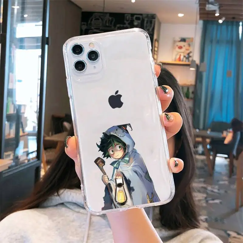 

Anime My Hero Academia Phone Case Transparent for iPhone 6 7 8 11 12 s mini pro X XS XR MAX Plus se cover funda shell