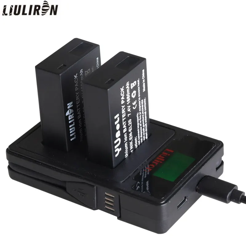 

bateria EN-EL20 EN-EL20A EL20 en el20 el20a Battery +LCD Dual USB Charger for Nikon Coolpix P1000 Nikon1 J1, J2, J3 Nikon1 AW1