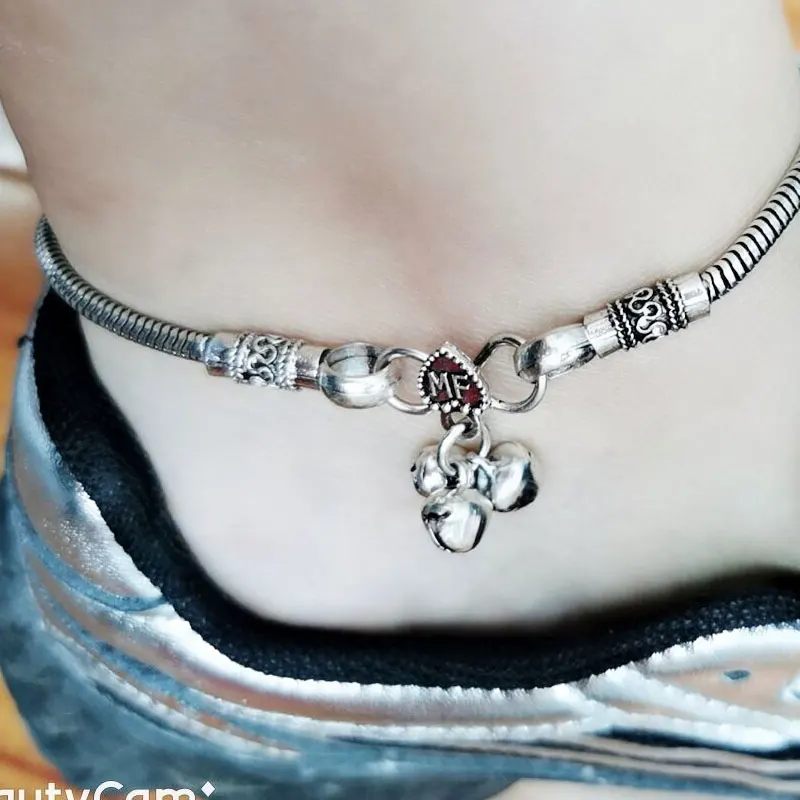 

Indian wind west Portia wind fashion ancient silver lady anklets, playing with the trend